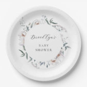 フローラお洒落ワイルドフラワー春ベビーシャワーパップ ペーパープレート (正面)