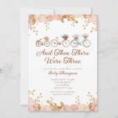 フローラお洒落ヴィンテージバイクベビーシャワー 招待状 (正面)