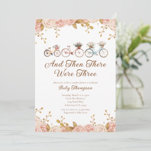 フローラお洒落ヴィンテージバイクベビーシャワー 招待状 (スタンド正面)