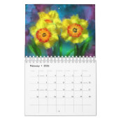 フローラお洒落抽象芸術アート12か月カレンダー カレンダー (2月 2026)