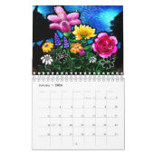 フローラお洒落抽象芸術アート12か月カレンダー カレンダー (1月 2026)