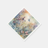 フローラお洒落水色春蝶 スタンダードカクテルナプキン (角)