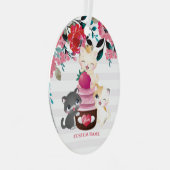 フローラお洒落猫苺カップケーキ メタルオーナメント (正面右)