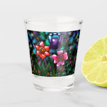 フローラお洒落紫色の青ピンクの花