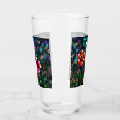 フローラお洒落紫色の青ピンクの花 タンブラーグラス (左)