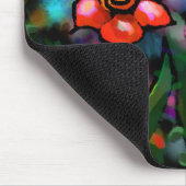 フローラお洒落紫色の青ピンクの花 マウスパッド (コーナー)