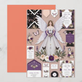 フローラお洒落結婚式招待状セット 招待状 (正面/裏面)