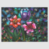 フローラお洒落花紫色ブルーピンク 薄葉紙 (正面)