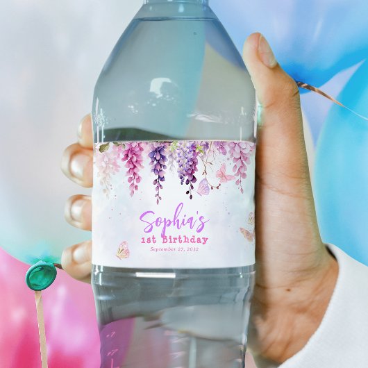フローラお洒落藤バター子供の誕生日 ペットボトルラベル