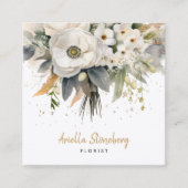 フローラお洒落開花フローリスト スクエア名刺 (正面)