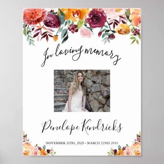 フローラお祝いのライフサイン、写真サイン ポスター (正面)