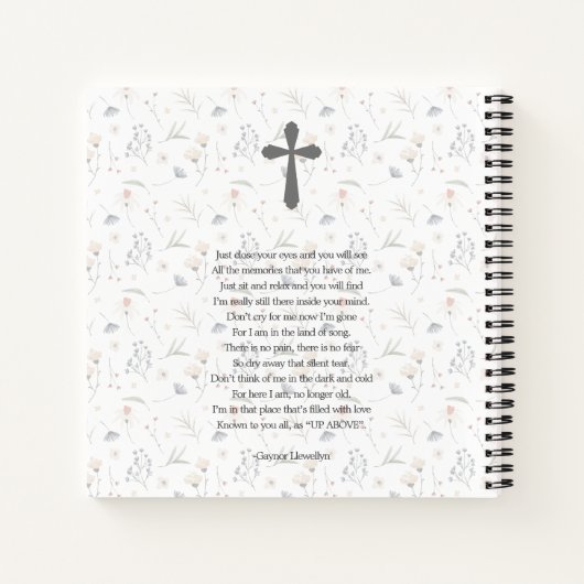 フローラお祝いのライフ葬儀ゲストブック ノートブック (裏面)