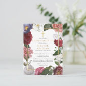 フローラお祝いのライフ金ゴールド横断葬儀 案内ポストカード (スタンド正面)