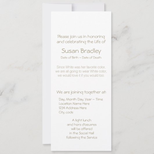 フローラお祝いのライフ2招待状 招待状 (裏面)