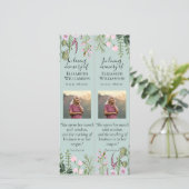 フローラお祝いの写真引用文ブックマーク カード (スタンド正面)