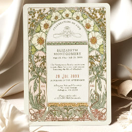 フローラお祝いオブライフbyアルフォンスミュシャ 招待状