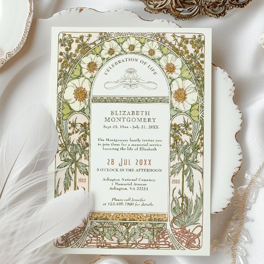 フローラお祝いオブライフbyアルフォンスミュシャ 招待状