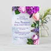 フローラお祝いカスタム80thバースデーパーティー 招待状 (スタンド正面)