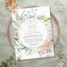 フローラお祝いライフ葬儀招待状