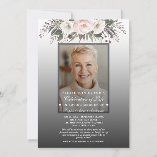 フローラお祝い写真葬儀記念館 招待状 (正面)