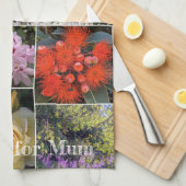 フローラお茶用コラージュ花 キッチンタオル (四つ折り)