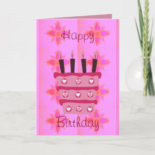 フローラお誕生日ケーキfor Her/Girls Artプリント カード