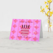 フローラお誕生日ケーキfor Her/Girls Artプリント カード (黄色い花)