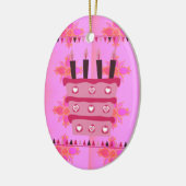 フローラお誕生日ケーキfor Her/Girls Artプリント セラミックオーナメント (左)