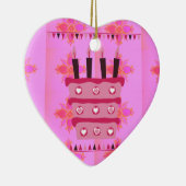 フローラお誕生日ケーキfor Her/Girls Artプリント セラミックオーナメント (右)