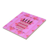 フローラお誕生日ケーキfor Her/Girls Artプリント タイル (側面)