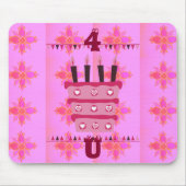 フローラお誕生日ケーキfor Her/Girls Artプリント マウスパッド (正面)