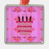 フローラお誕生日ケーキfor Her/Girls Artプリント メタルオーナメント (正面)