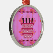 フローラお誕生日ケーキfor Her/Girls Artプリント メタルオーナメント (右)
