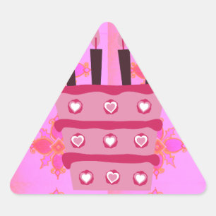 フローラお誕生日ケーキfor Her/Girls Artプリント 三角形シール