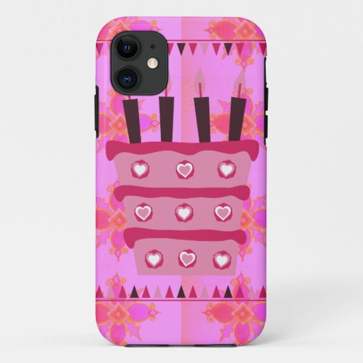 フローラお誕生日ケーキfor Her/Girls Artプリント Case-Mate iPhoneケース (裏面)