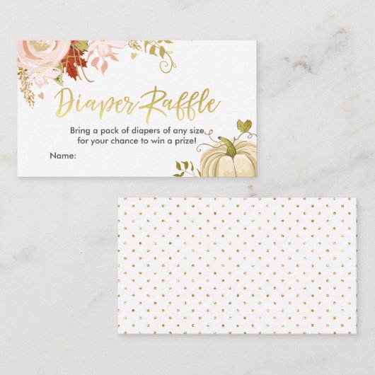 フローラかぼちゃおむつラッフルカード秋秋 エンクロージャーカード (正面/裏面)