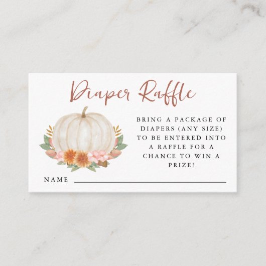 フローラかぼちゃおむつラッフル エンクロージャーカード (正面)