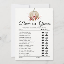 フローラかぼちゃの新郎新婦ゲーム 招待状