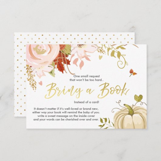 フローラかぼちゃを持って本秋秋のシャワー エンクロージャーカード (正面/裏面)