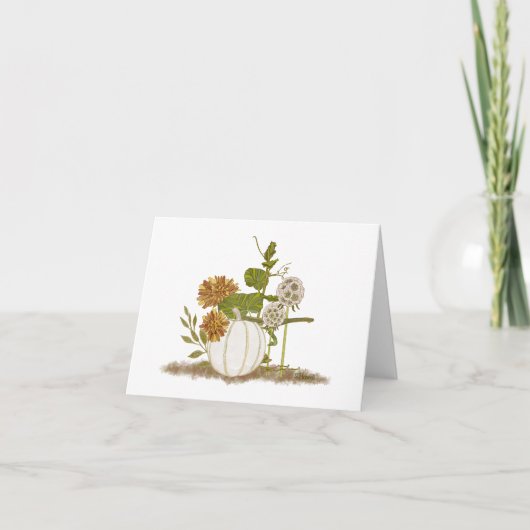 フローラかぼちゃ折り畳みノートカード ノートカード (正面)