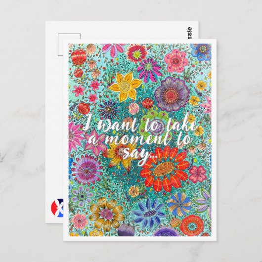 フローラから印刷されたオリジナルのアートワークはがき。 ポストカード (正面/裏面)