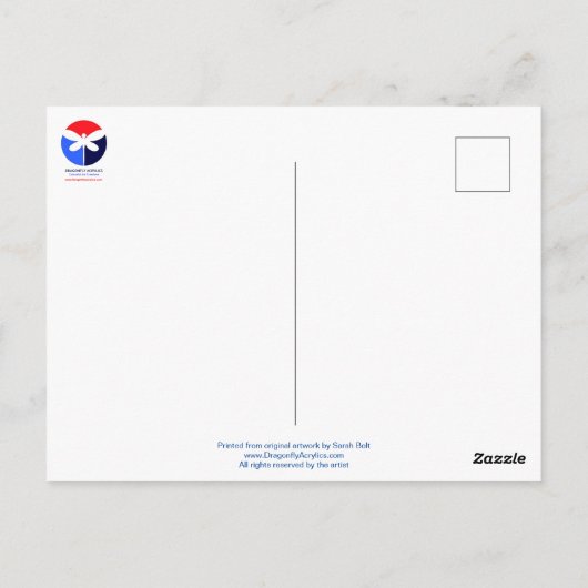 フローラから印刷されたオリジナルのアートワークはがき。 ポストカード (裏面)