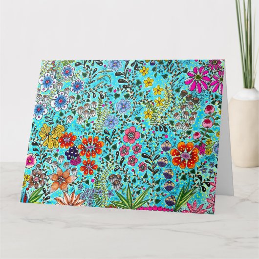 フローラから印刷されたグリーティングカードオリジナルのアートワーク カード (正面)