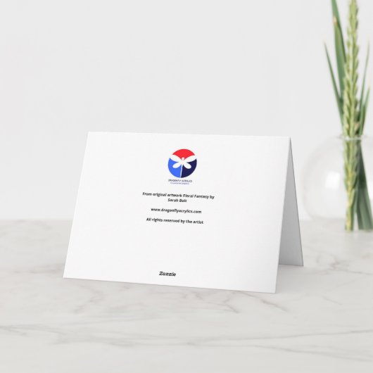 フローラから印刷されたグリーティングカードオリジナルのアートワーク カード (裏面)