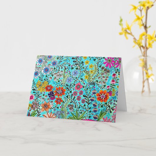 フローラから印刷されたグリーティングカードオリジナルのアートワーク カード (黄色い花)