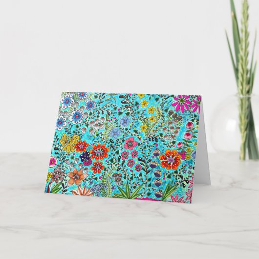 フローラから印刷されたグリーティングカードオリジナルのアートワーク カード (正面)