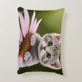 フローラかわいいグレー猫 アクセントクッション (裏面(縦))