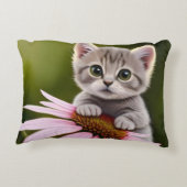 フローラかわいいグレー猫 アクセントクッション (裏面)