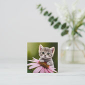 フローラかわいいグレー猫 エンクロージャーカード (スタンド正面)