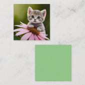 フローラかわいいグレー猫 エンクロージャーカード (正面/裏面)